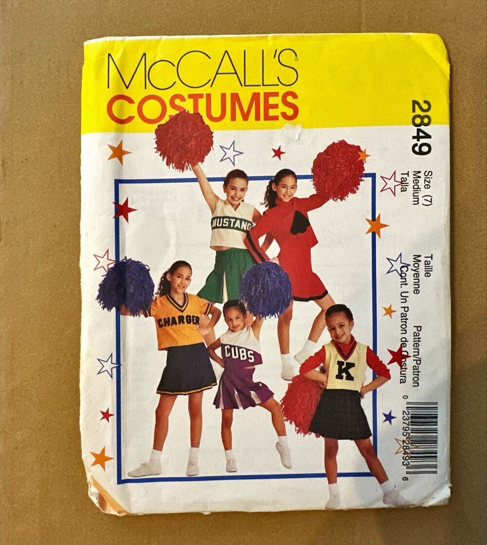 McCall's Pattern Halloween Costumes 2849 Cheerleader Child's Kids Sz 7 Med